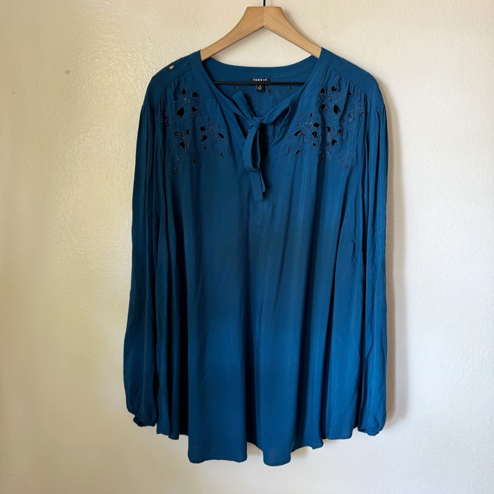Torrid | Challis Cutout Beaded Blouse